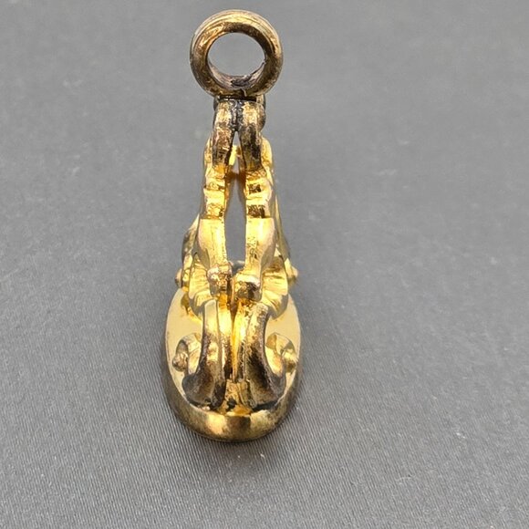 Antique Victorian Gold-Filled Filigree Fob Seal Charm Pendant Engraved Monogram - Picture 4 of 12